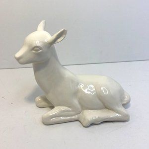 Nancy Lopez 1987 Ceramic White Beige Deer Hollowed with Stopper Doe Figure